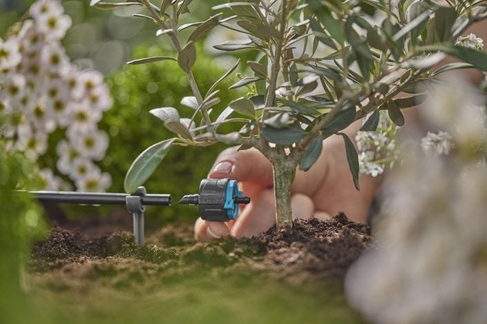 Gardena Micro-Drip-System Gotero Final Regulable 1-8 L/H, Autocompensante (Negro/Turquesa, 5 Piezas, Modelo 2023) 13304-20