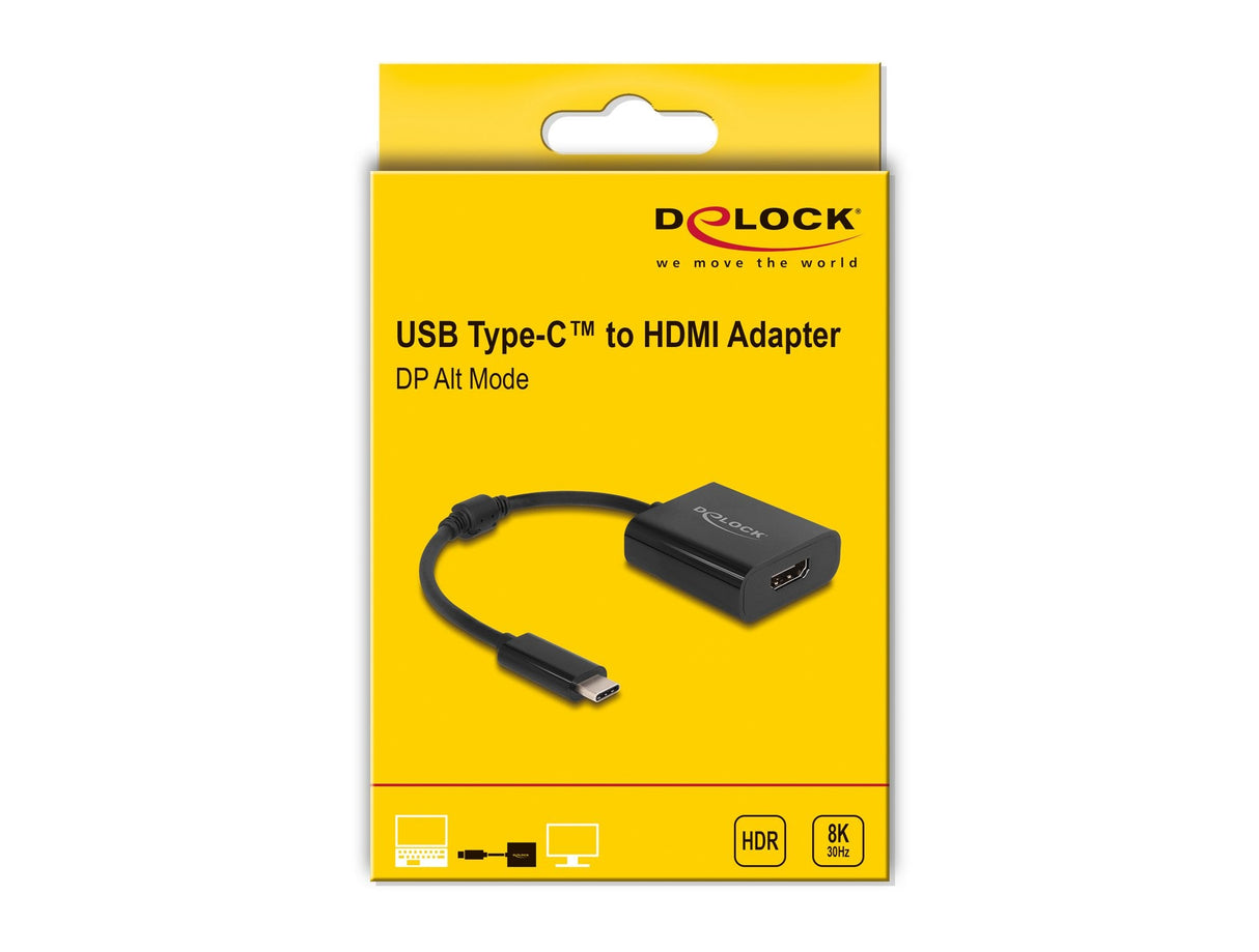Delock 64175 Adaptador Usb Type-C A Hdmi (Modo Dp Alt) 8k Con Función Hdr Negro