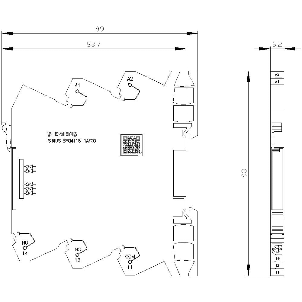 Siemens Plug-In-Koppler 3rq4118-1af00 Ac Dc 230v 1weschraubanschluss
