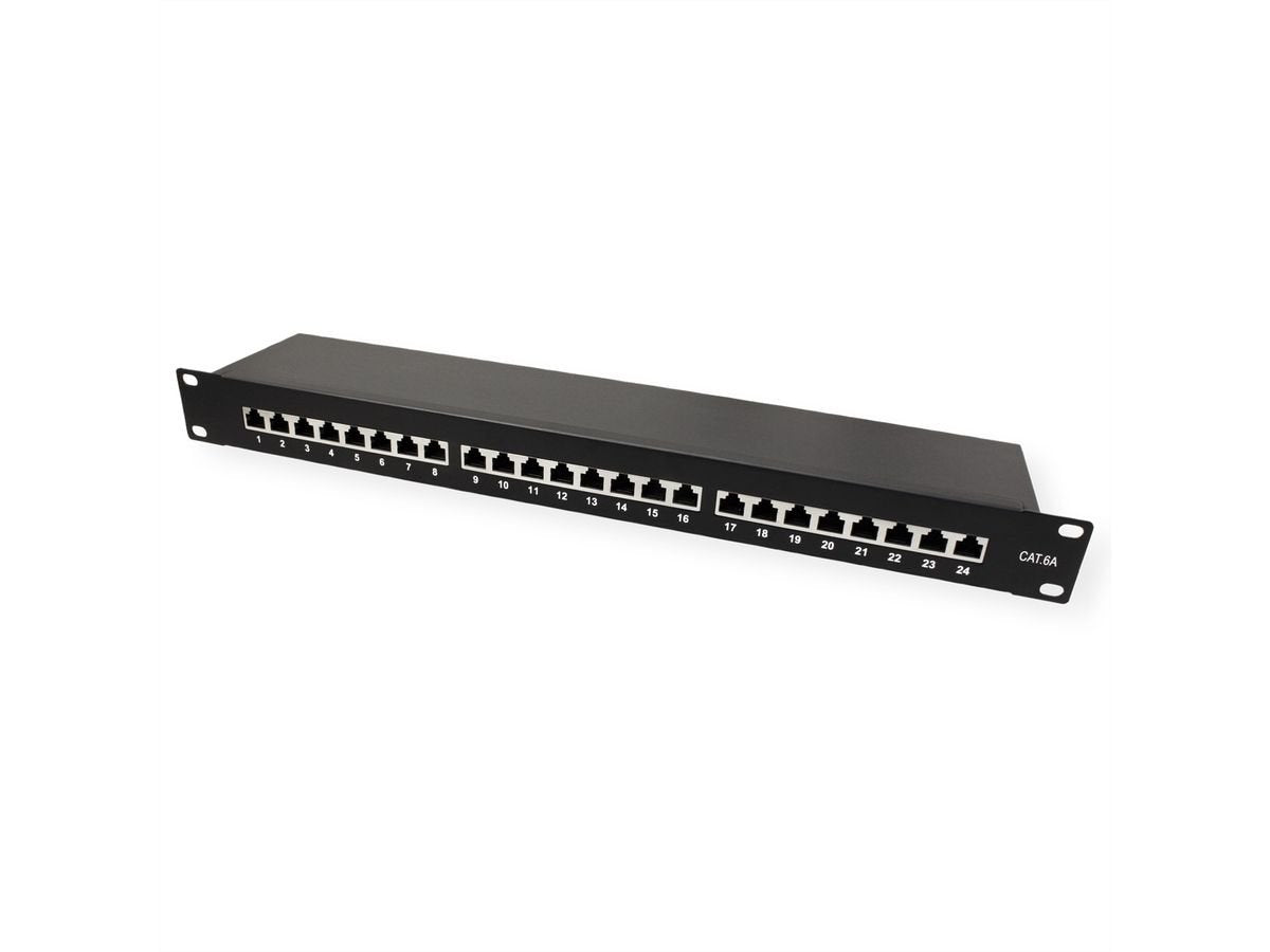 Kat.6a Class Ea 19-Patchpanel 24 P Apantallado Negro