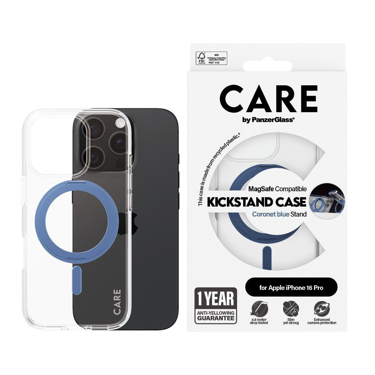 EAN 5715685012600 - PanzerGlass 1317 funda para teléfono móvil 16 cm (6.3") Azul, Transparente imagen 3