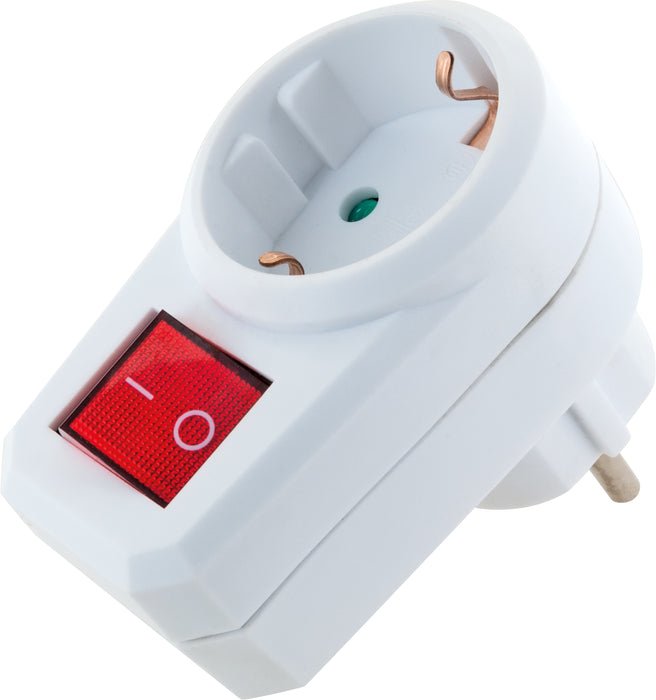 Enchufe Schwaiger 1xschuko Con Interruptor, Blanco