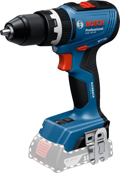 Taladro Percutor Inalámbrico Bosch Professional Gsb 18v-65 Professional Solo, 18 Voltios Azul, Sin Batería Ni Cargador 06019n3300
