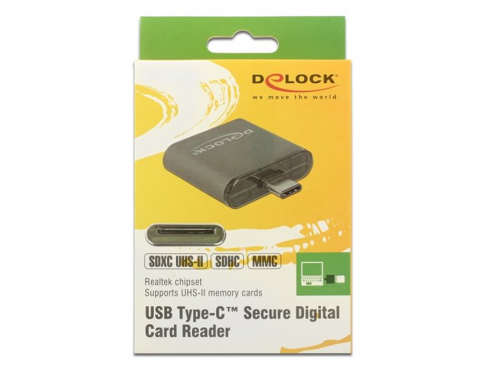 Delock 91498 Usb Type-C Sdhc / Sdxc Lector De Tarjetas De Ranura Simple Uhs-Ii / Mmc