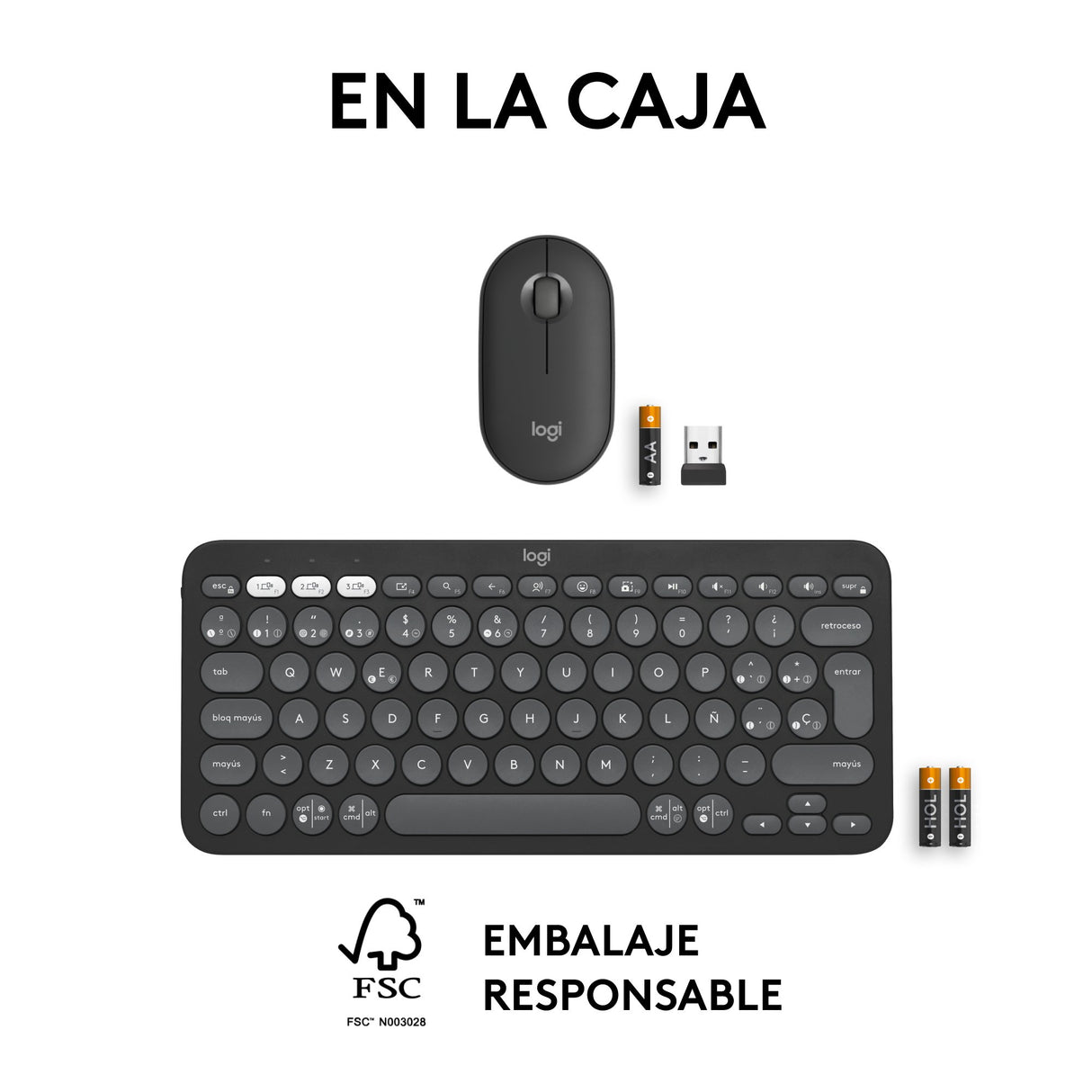 EAN 5099206115651 - Logitech 920-012227 teclado Ratón incluido Universal RF Wireless + Bluetooth QWERTY Español Grafito imagen 21