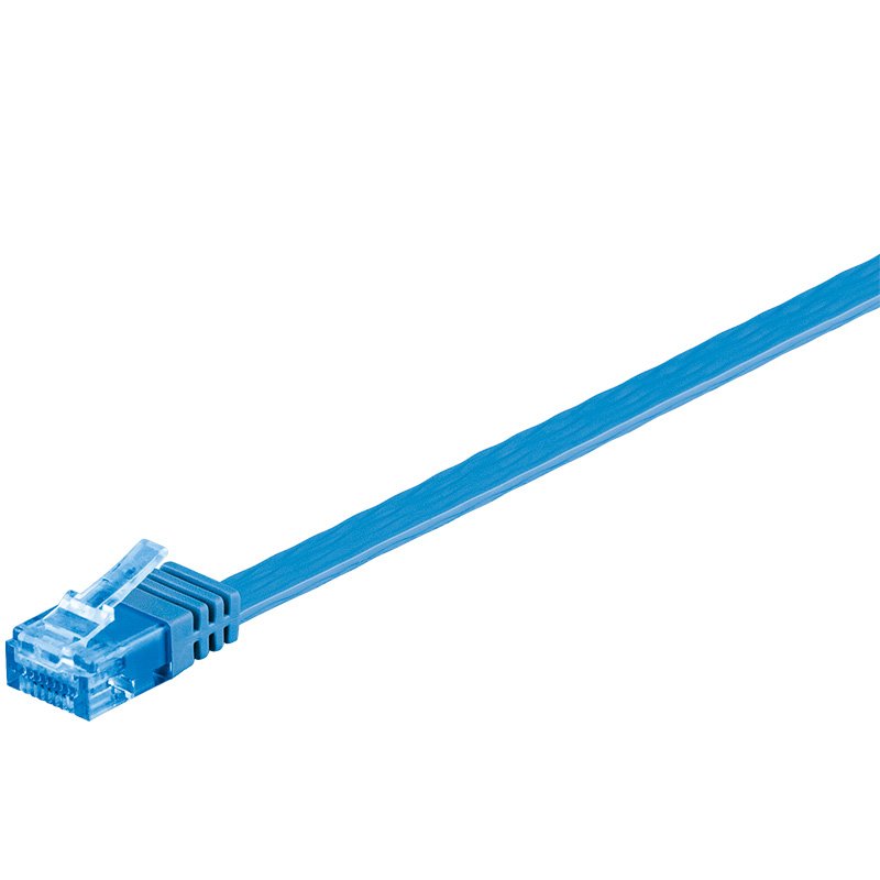 Cat 6a Flat-Patch Cable U/Utp, Blue, 2 M - Copper