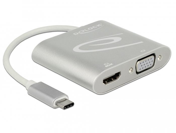 Delock Usb Type-C Splitter (Dp Alt Mode) > 1 X Hdmi + 1 X Vga Out