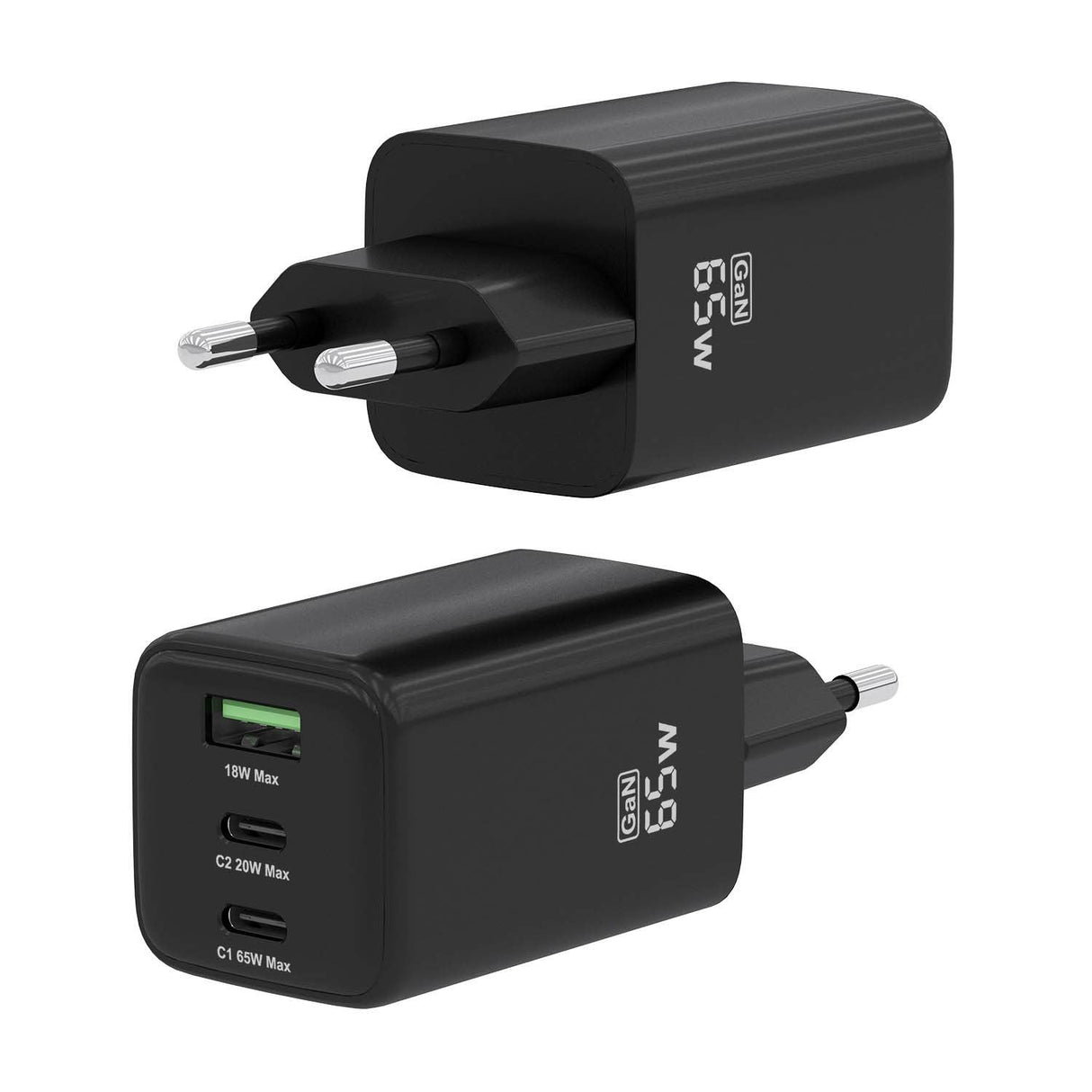 Aisens Cargador Gan 65w, 2xusb-C Pd3.0 Qc4.0, 1xusb-A Qc3.0, Negro
