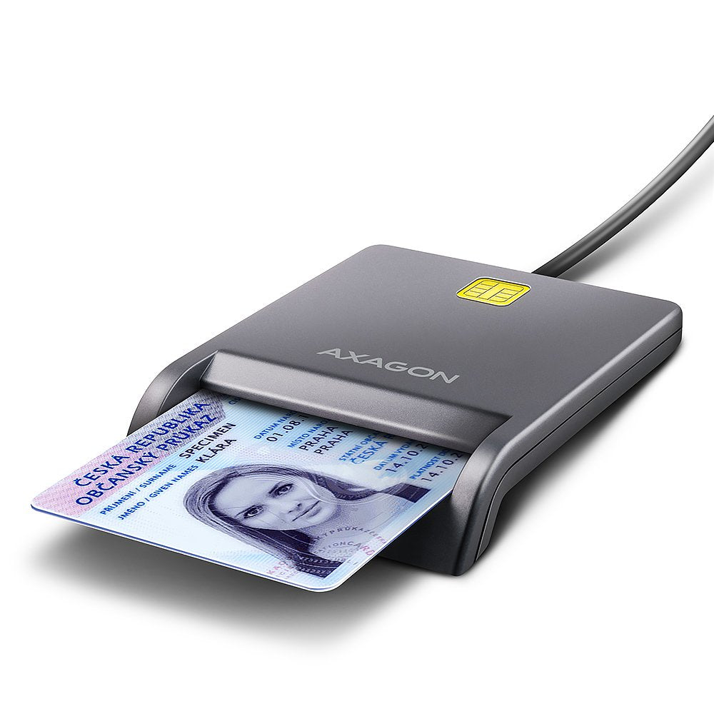 EAN 8595247908278 - Axagon CRE-SM3T USB Smart card Flat lector de tarjeta inteligente Interior USB 2.0 Negro imagen 1