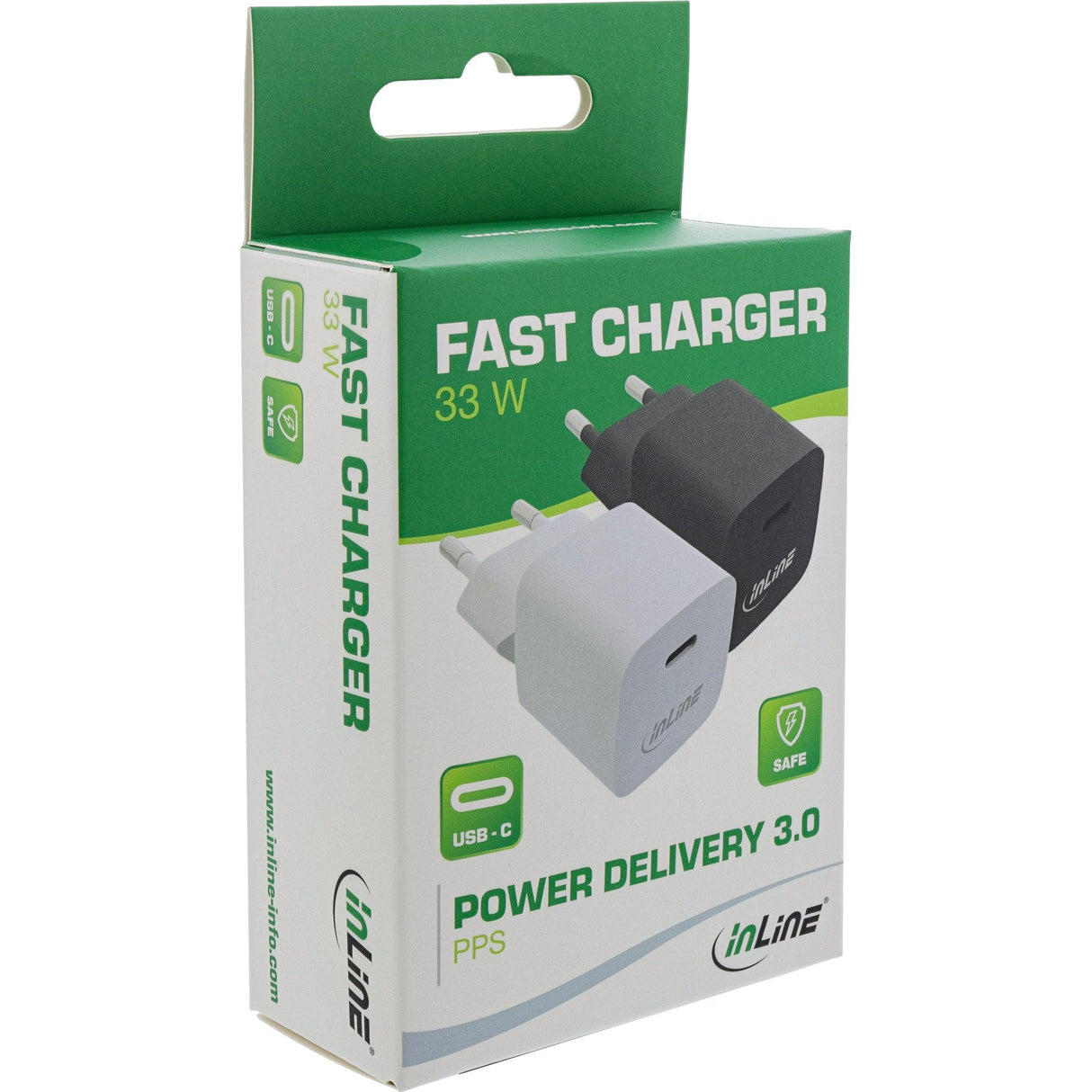 Cargador Usb En Línea Usb-C Único, Entrega De Energía, Pps, 33w, Blanco