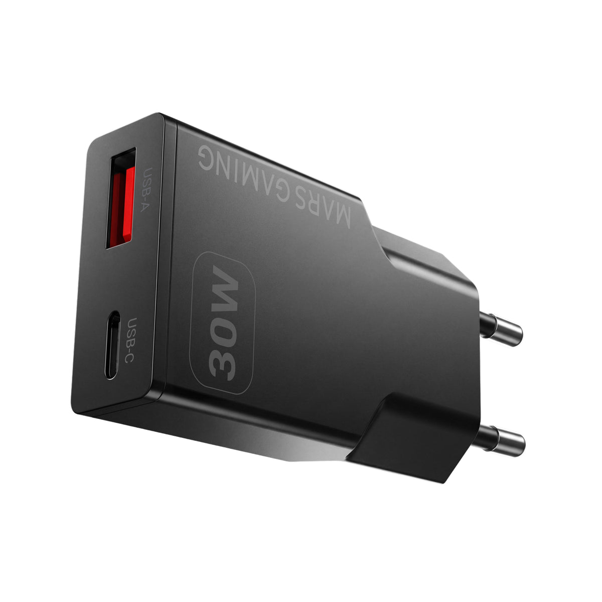Cargador Usb Gan Mars Gaming Md-Gan30 30w 1xusb-C 1xusb-A Pd Color Negro