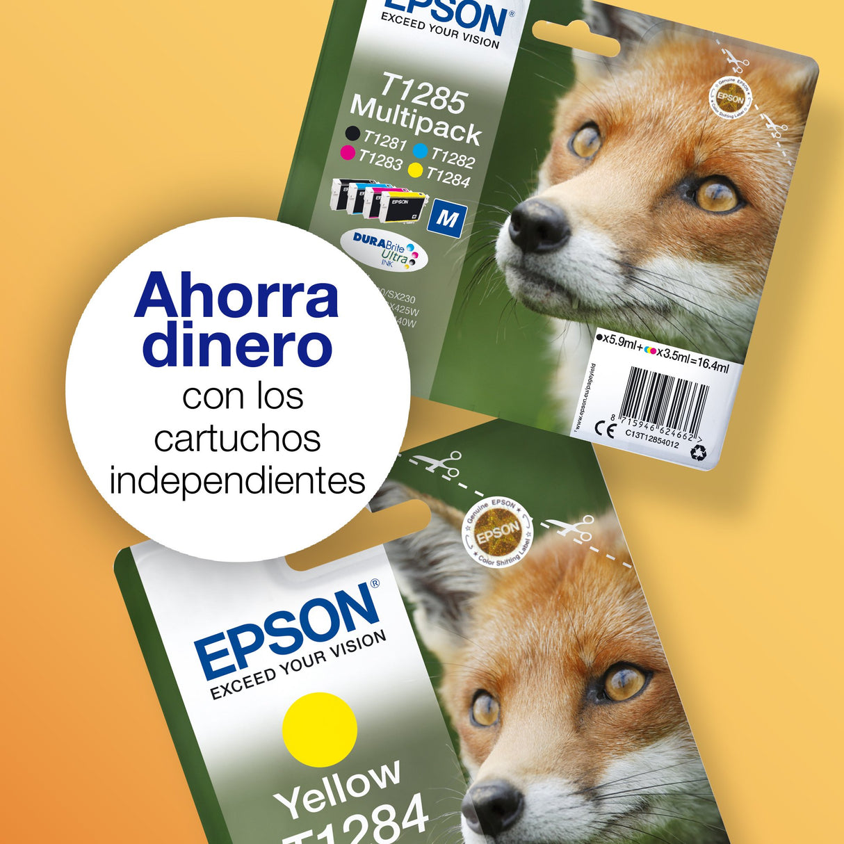 EAN 8715946624655 - Epson Fox T1284 cartucho de tinta 1 pieza(s) Original Amarillo imagen 5