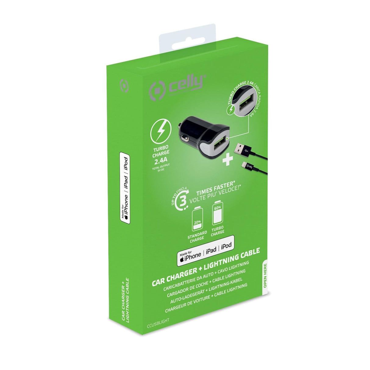 Celly Ccusblight Cargador De Dispositivo Móvil Auto Negro