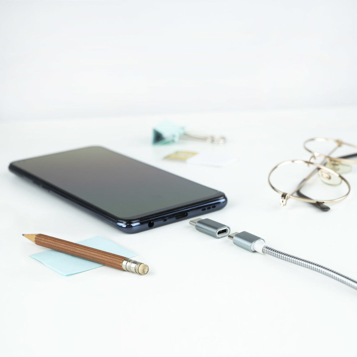 Adaptador Usb-C/M A Micro Usb/H, Aluminio Gris