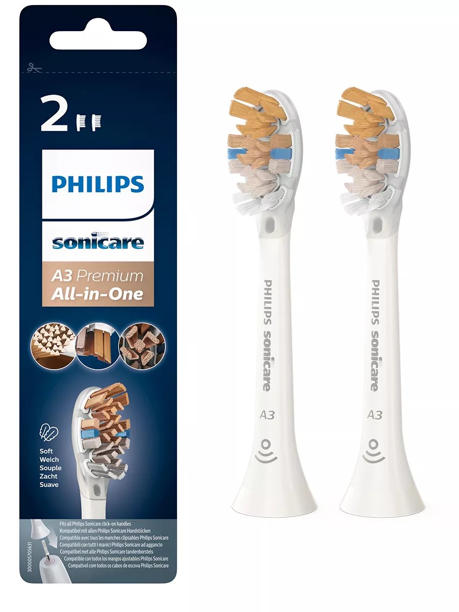 EAN 8710103963530 - Philips A3 Premium HX9092/10 cepillo de cabello 2 pieza(s) Blanco imagen 2