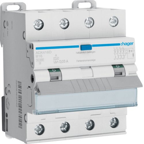 Hager Fi-Ls 4p 10ka B-16a 30ma Adx416d Typ A