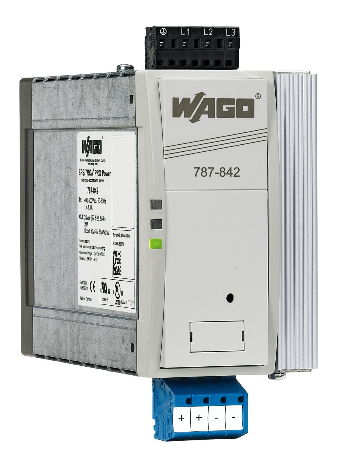 Wago 787-842 Fuente De Alimentación Para Carril Din Din-Rail/Dc 20 A Cantidad Salidas 1 X - Pc-/Server Fuente De Alimentación - 480 W