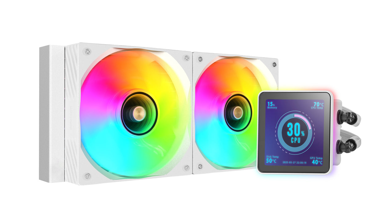 Refrigerador Liquido Cpu Mars Gaming Ml-Visionpro240w Todo En Uno 12 Cm Blanco 1 Pieza