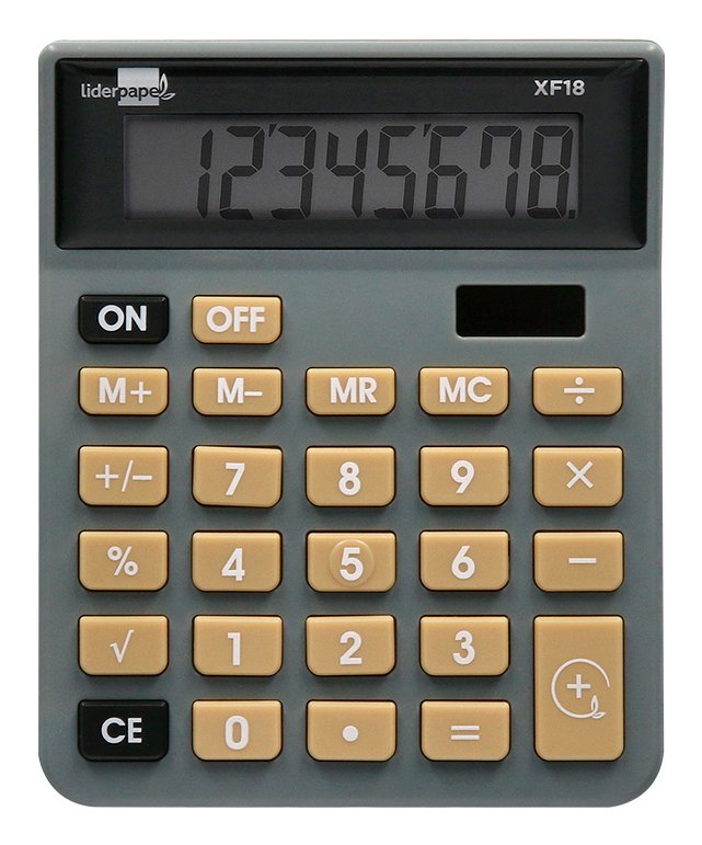 Calculadora Liderpapel Xf18 Básica Gris