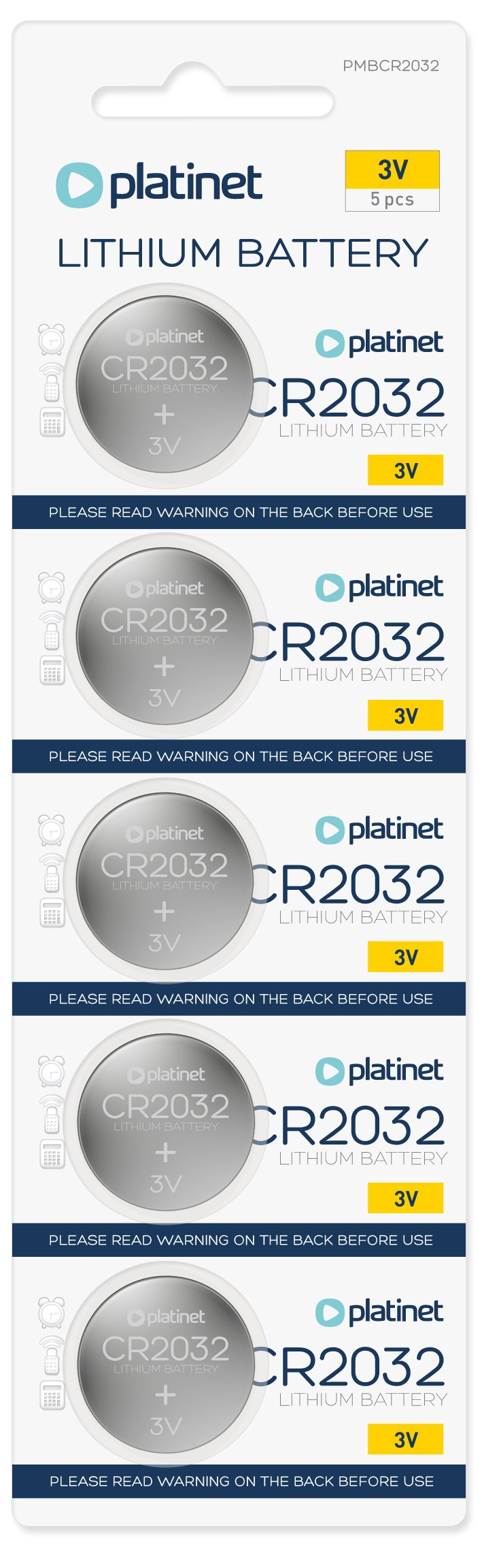 Platinet Pila Boton Litio Cr2032 3v Blister*5