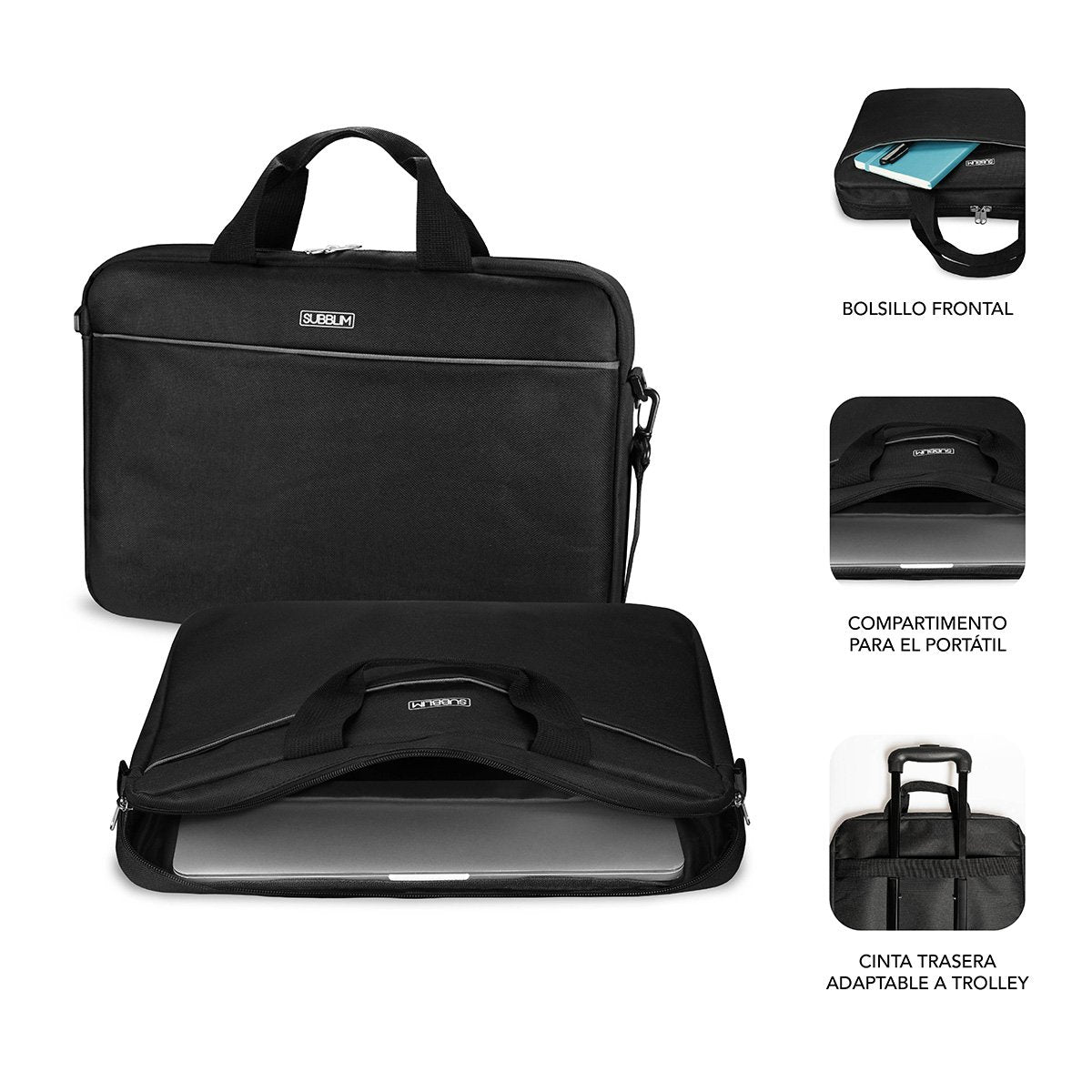 EAN 8436586741198 - SUBBLIM SUB-LB-2SP0001 maletines para portátil 39,6 cm (15.6") Maletín Toploader Negro imagen 2