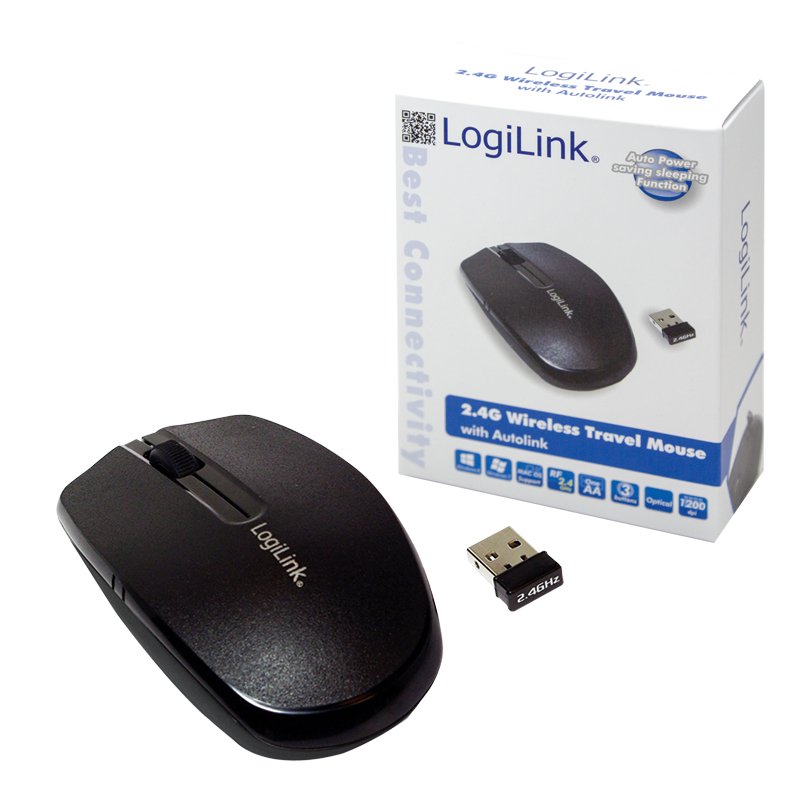 Logilink Mini Raton Optico Inalambrico 2.4 Ghz 1200 Dpi Negro
