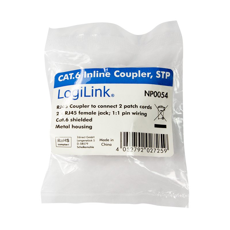Logilink Np0054 Adaptador De Cable Cat6 Stp Rj45 Gris