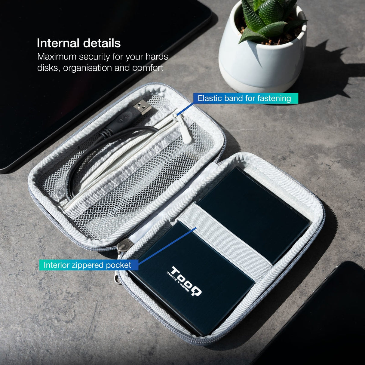 Tooq Estuche Protector Para Caja Externa De 2.5? - Gris