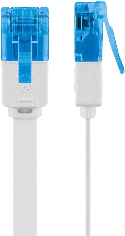 Cat 6a Flat-Patch Cable U/Utp, White, 20 M - Copper