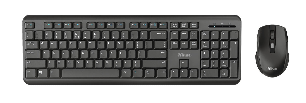 Trust Tkm-350 Tastatur Und Raton Set, Cablelos, Deutsches Qwertz-Layout, Flüssigkeitsgeschützt