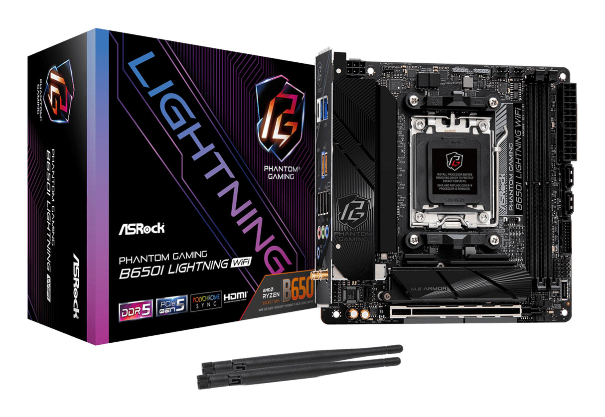 EAN 4710483944253 - Asrock B650I Lightning WiFi AMD B650 Zócalo AM5 mini ITX imagen 1