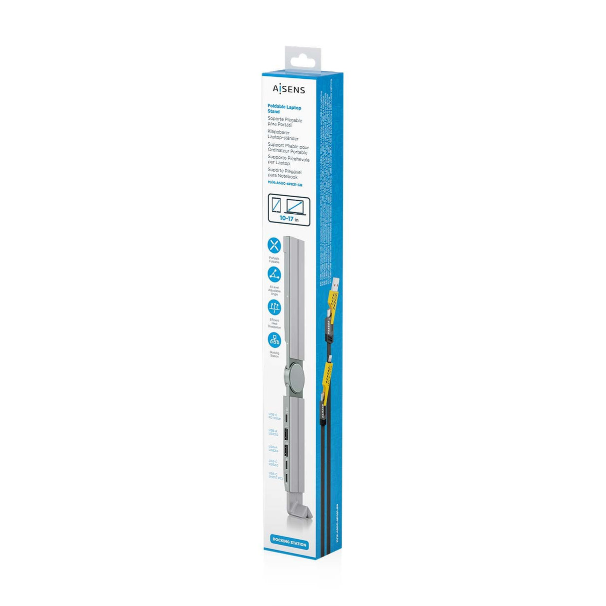 EAN 8435739902936 - AISENS ASUC-4P021-GR soporte para ordenador portátil Soporte para ordenador portátil y tableta 38,1 cm (1 imagen 8