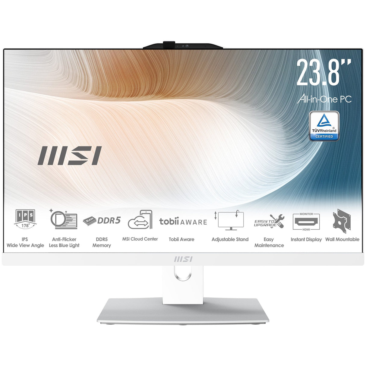 Msi Modern Am242p 1m-2097eu Intel Core 7 150u 60,5 Cm (23.8) 1920 X 1080 Pixels Pc All-In-One 16 Go Ddr5-Sdram 512 Go Ssd Windows 11 Pro Wi-Fi 6e (802.11ax) Blanco