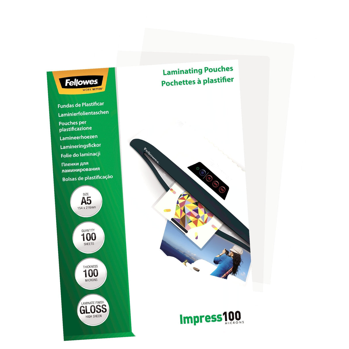 EAN 0077511535109 - Fellowes 5351002 plastificador 100 pieza(s) imagen 2