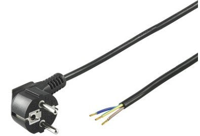 Cable Alimentacion Cee-7/7 90º Schuko A Ext. Pelado 2,00m Ne