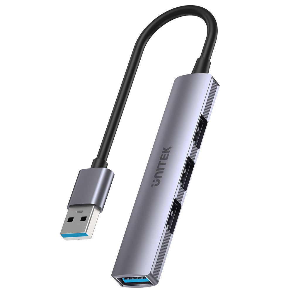 Unitek Hub Usb-A 1xusb-A 5 Gbps, 3xusb-A 2.0 Alu