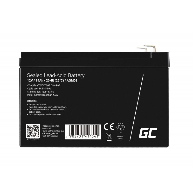 EAN 5902701411541 - Green Cell AGM08 batería recargable industrial Sealed Lead Acid (VRLA) 14000 mAh 12 V imagen 2