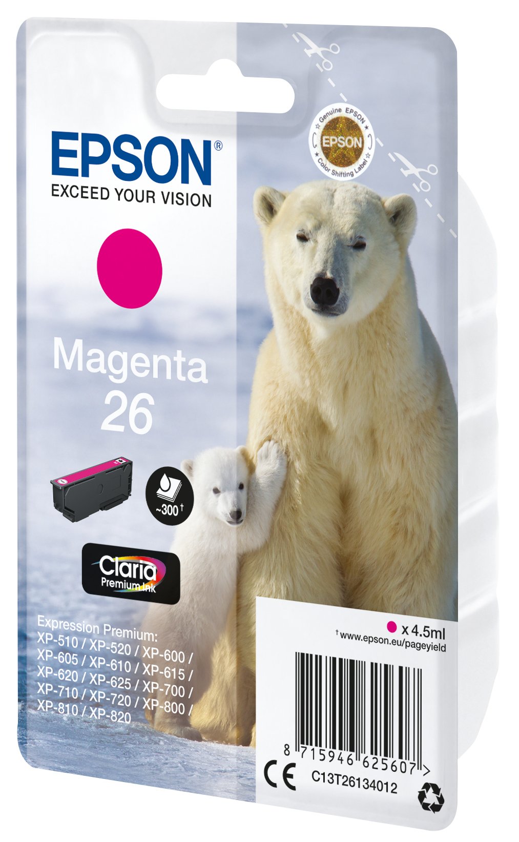 Epson 26 Ink Cartridge Magenta C13t26134022
