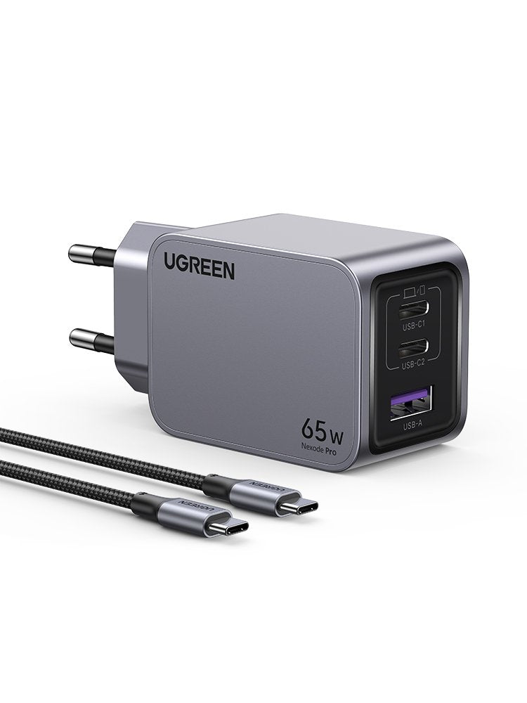 Cargador Ugreen Nexode Pro 65w Gan Con Cable Usb-C