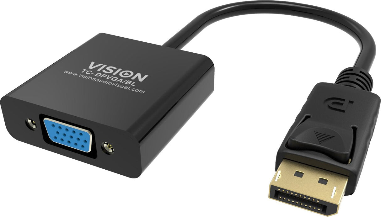 Vision Tc-Dpvga/Bl Adaptador De Cable De Vídeo Displayport Vga (D-Sub) Negro