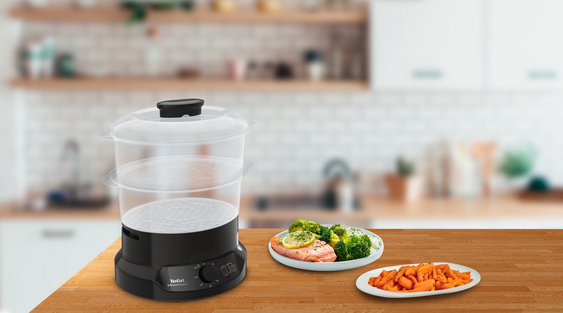 EAN 3045380019225 - Tefal Minicompact VC139810 vaporizador 2 cesta(s) Independiente 800 W Negro imagen 4