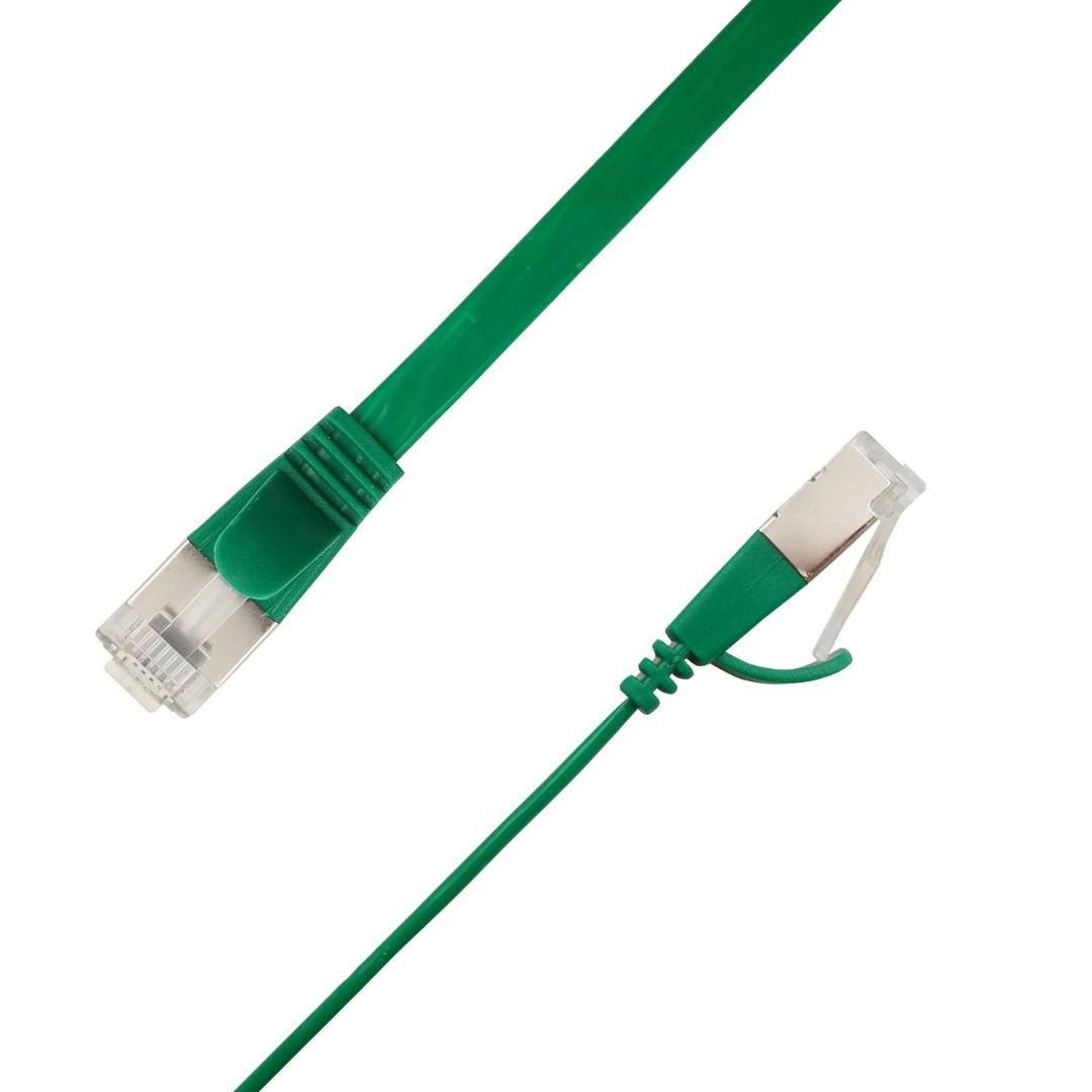 Flat U/Ftp Cat6a Green 4.5m Awg 32/7, Pvc, 1 85x6mm Stp-Fl6a-00450-Gr