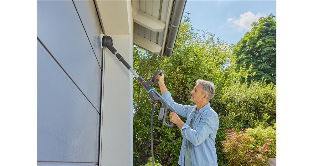 Accesorio De Cepillo De Disco Gardena, Para Multilimpiador Inalámbrico Aquabrush, Cepillo De Lavado Gris/Turquesa, Unidad Completa Con Cepillo De Disco Suave 14846-20