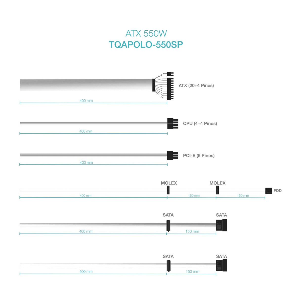 Fuente Alimentacion Tooq Tqapolo-550sp 550w