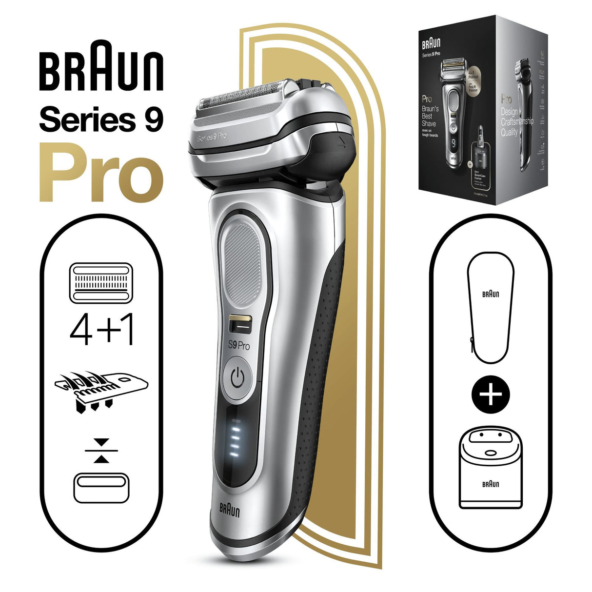 EAN 4210201394235 - Braun Series 9 9467cc Wet & Dry Máquina de afeitar de láminas Recortadora Negro, Gris imagen 5