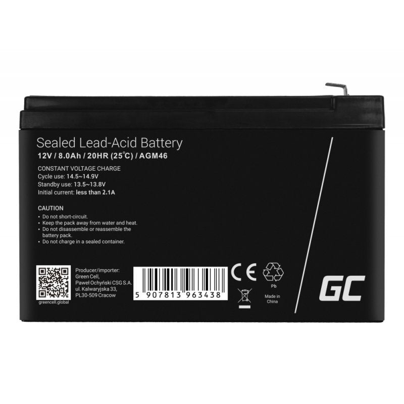 EAN 5907813963438 - Green Cell AGM46 batería recargable industrial Sealed Lead Acid (VRLA) 8000 mAh 12 V imagen 4