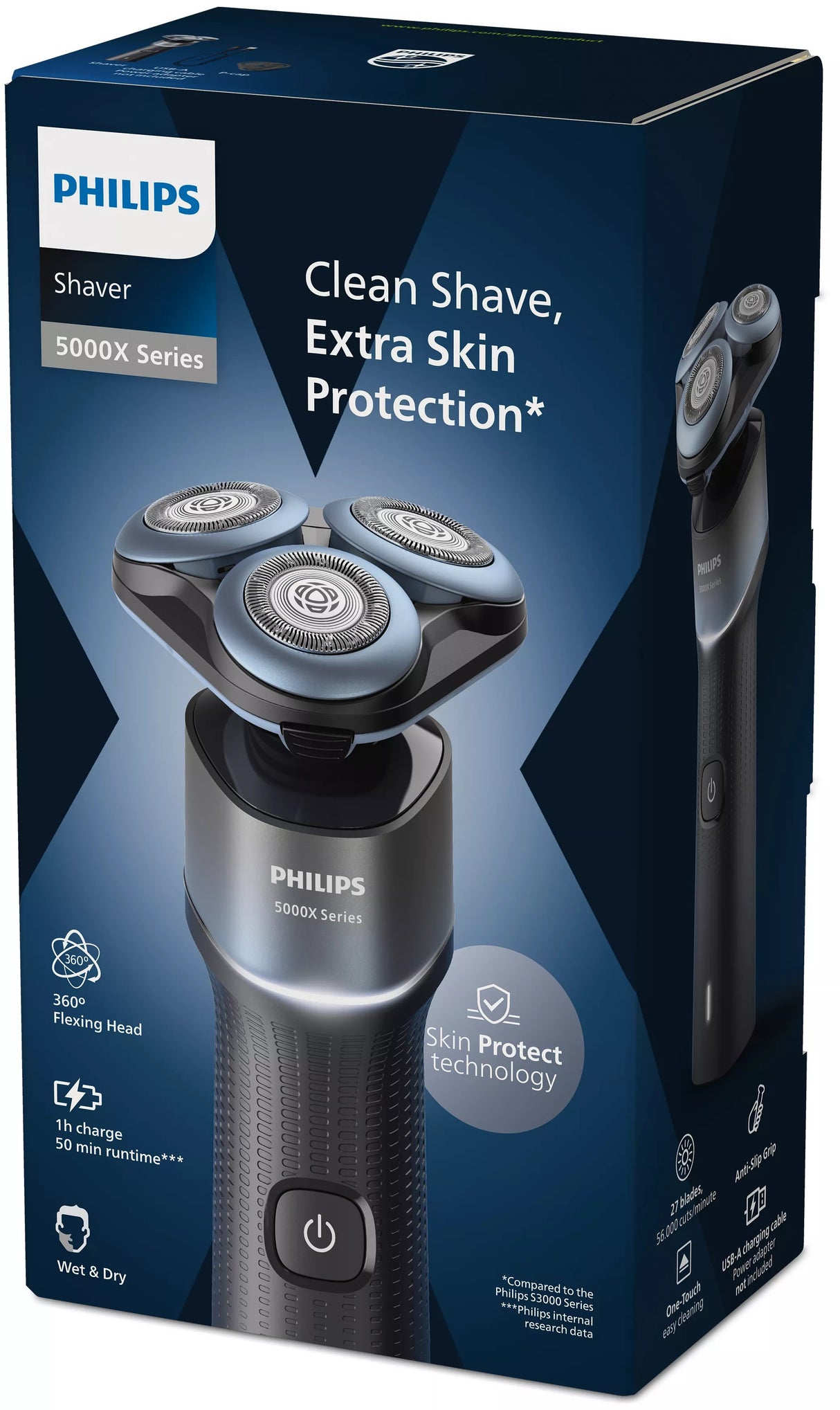 EAN 8720689029148 - Philips X5006/00 afeitadora Máquina de afeitar de rotación Recortadora Azul imagen 3
