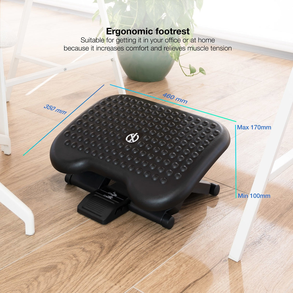 Tooq Reposapies Ajustable Confort - Negro