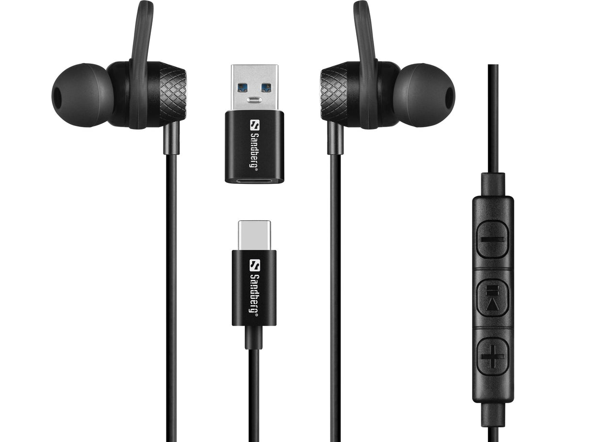 EAN 5705730126505 - Sandberg 126-50 auricular y casco Auriculares Alámbrico Dentro de oído Llamadas/Música USB Tipo C Negro imagen 1