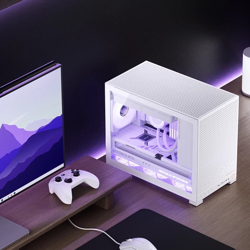 Jonsbo D32 Pro Blanco Pc-Gehäuse, Mini-Gehäuse, Matx, Tempered Glass - Weiss